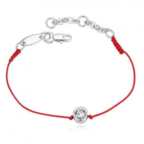 Thin Red String Charm Bracelet