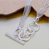 Multi Layer Silver Beads Toggle Bracelet