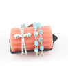 Square Crystal Cross Rosary Bracelets Jewelry