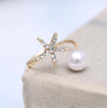 Starfish & Imitation Pearl Ring