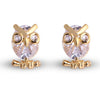 Fashion Jewelry Owl Gold Plated Stud Earrings