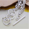 Multi Layer Silver Beads Toggle Bracelet