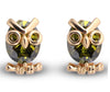 Fashion Jewelry Owl Gold Plated Stud Earrings