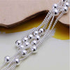 Multi Layer Silver Beads Toggle Bracelet
