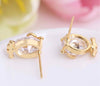 Fashion Jewelry Owl Gold Plated Stud Earrings