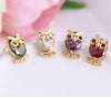 Fashion Jewelry Owl Gold Plated Stud Earrings