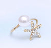Starfish & Imitation Pearl Ring